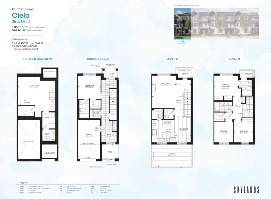 Cielo - End Unit floor plan preview